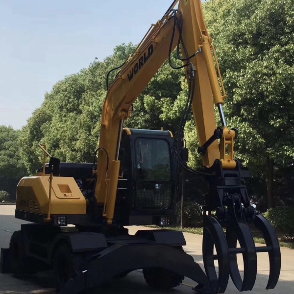 New Product 8 ton Wheel Excavator with Optional Grapple